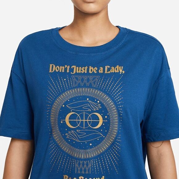 Nike Fly Basketball Be A Legend Women's T Shirt Boyfriend Cut Loose Fit Indigo M - Picture 8 of 15